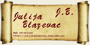 Julija Blaževac vizit kartica